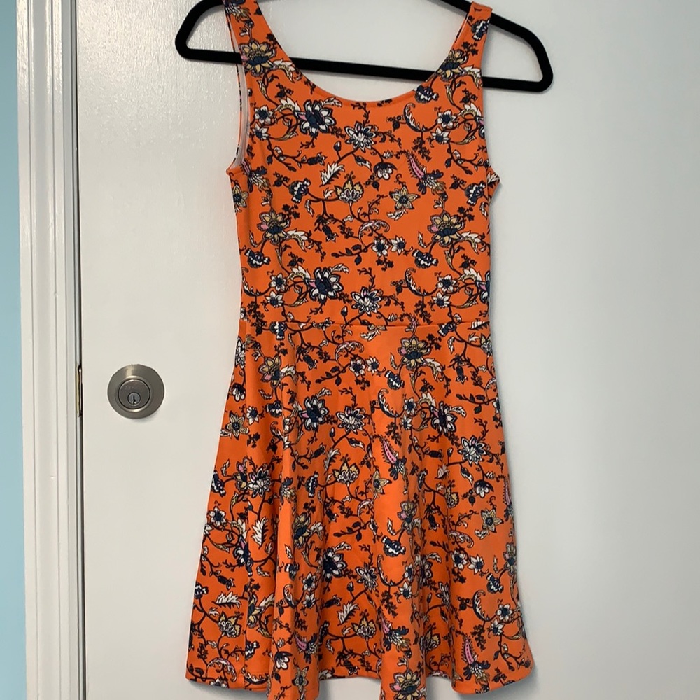 Divided H&M orange skater style dress